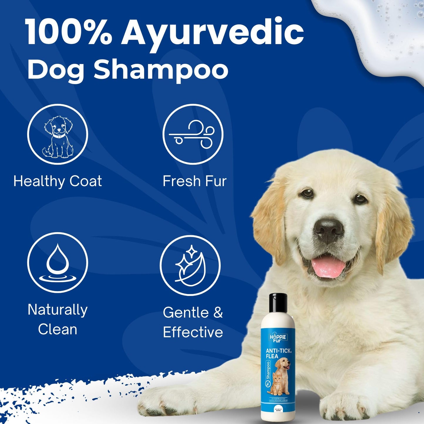 Richpet Anti Tick & Flea Pet Shampoo (300ml) — Natural Neem & Aloe Vera Formula | Optional Bath Brush Combo - Richpet StoreRichpet Store