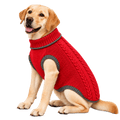 Richpet Knit Turtleneck Dog Sweater, Dark Red (Sizes S to 4XL)