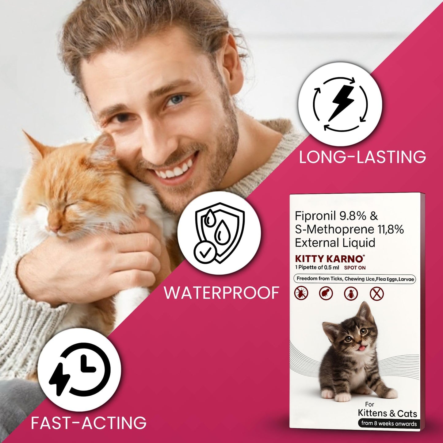 Richpet Kitty Karno's Flea And Tick Control - Effective Cat Flea Prevention - Richpet StoreRichpet Store