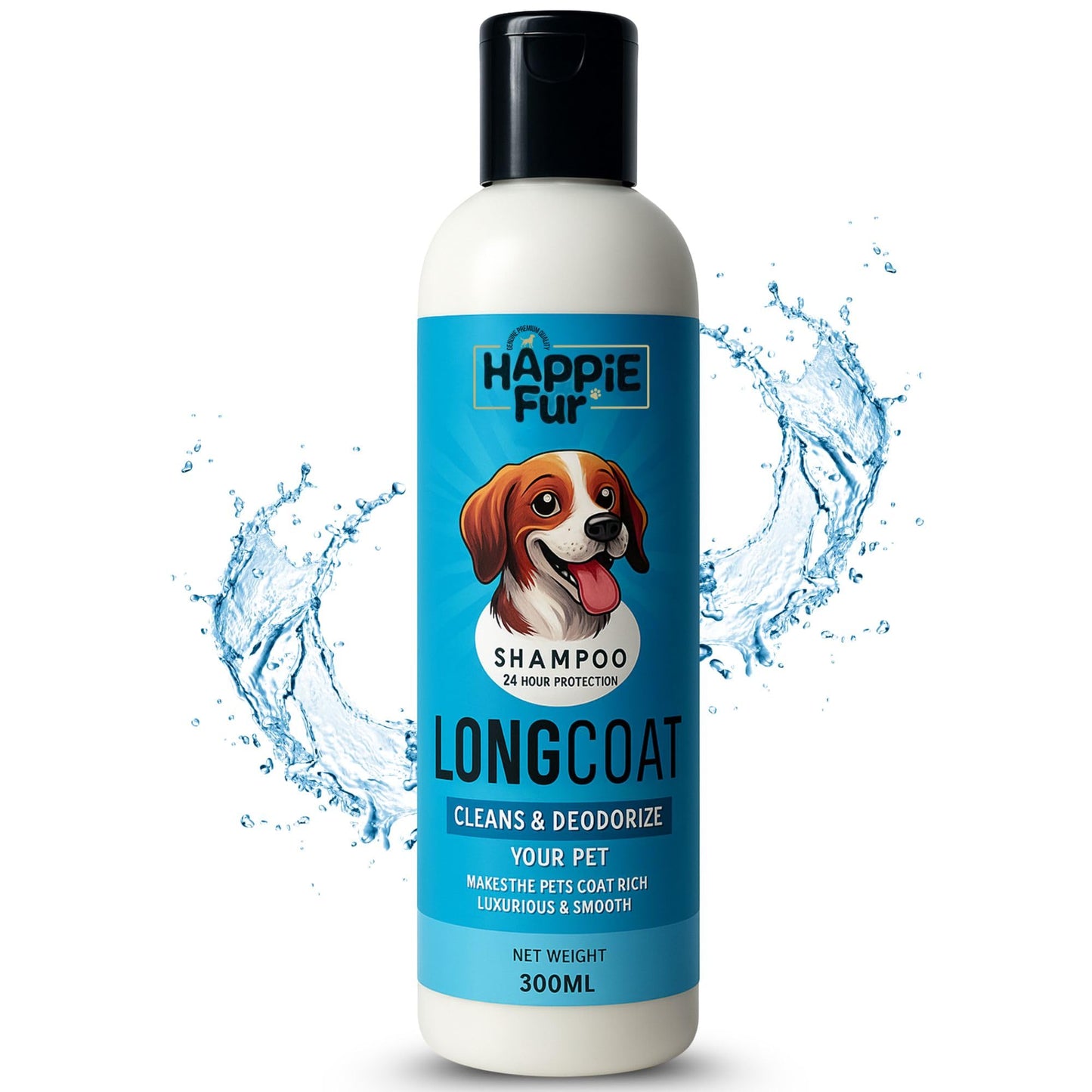 Richpet Long Coat Pet Shampoo (300ml) — Nourishing Care for Soft, Tangle - Free Fur | Optional Bath Brush Combo - Richpet StoreRichpet Store