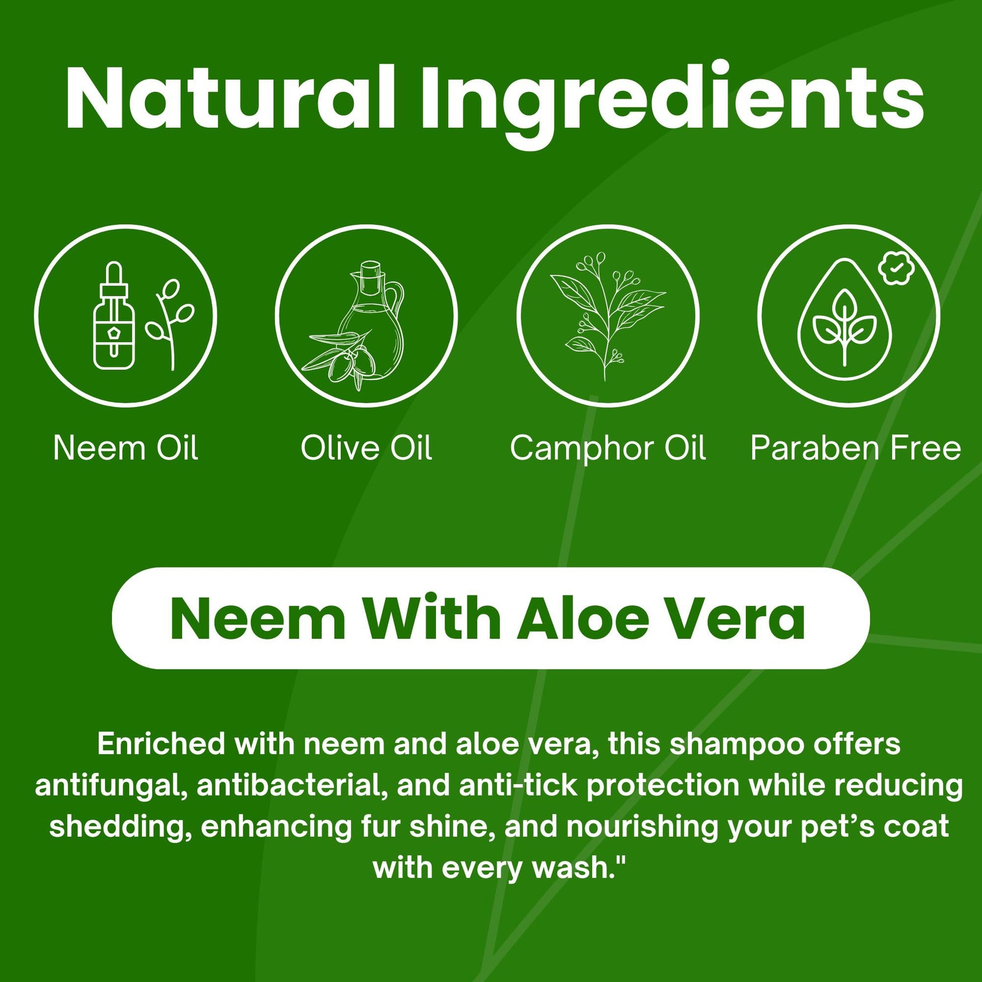 Richpet Neem & Aloe Vera Pet Shampoo (300ml) — Gentle Cleanse, Odour Control & Soft Coat | Optional Bath Brush Combo - Richpet StoreRichpet Store