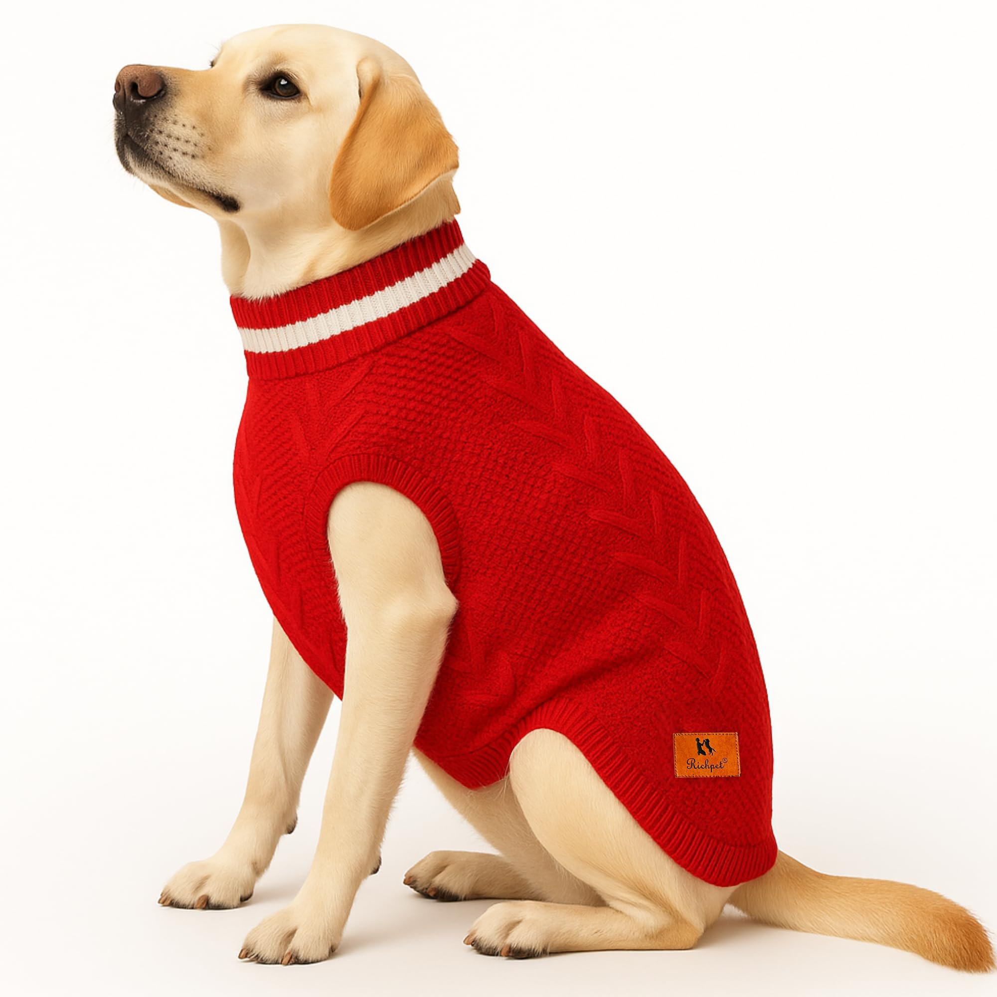 red sweater for dogs Richpet Dog Sweater – Red, Warm, Soft & Stretchable Winter Knit Pullover  for Pets – Richpet Store