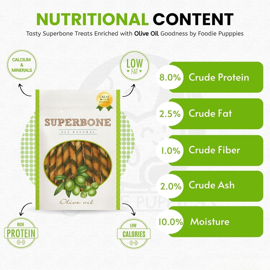 Superbone All Natural Chicken Sticks Dog Treat 140g | Olive Oil Flavour | Non-Rawhide, Vitamin E & Inulin - Richpet StoreRichpet Store