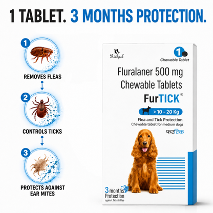 Furtick™ 3-Month Tick Defense -Medium Dog (10-20kg)