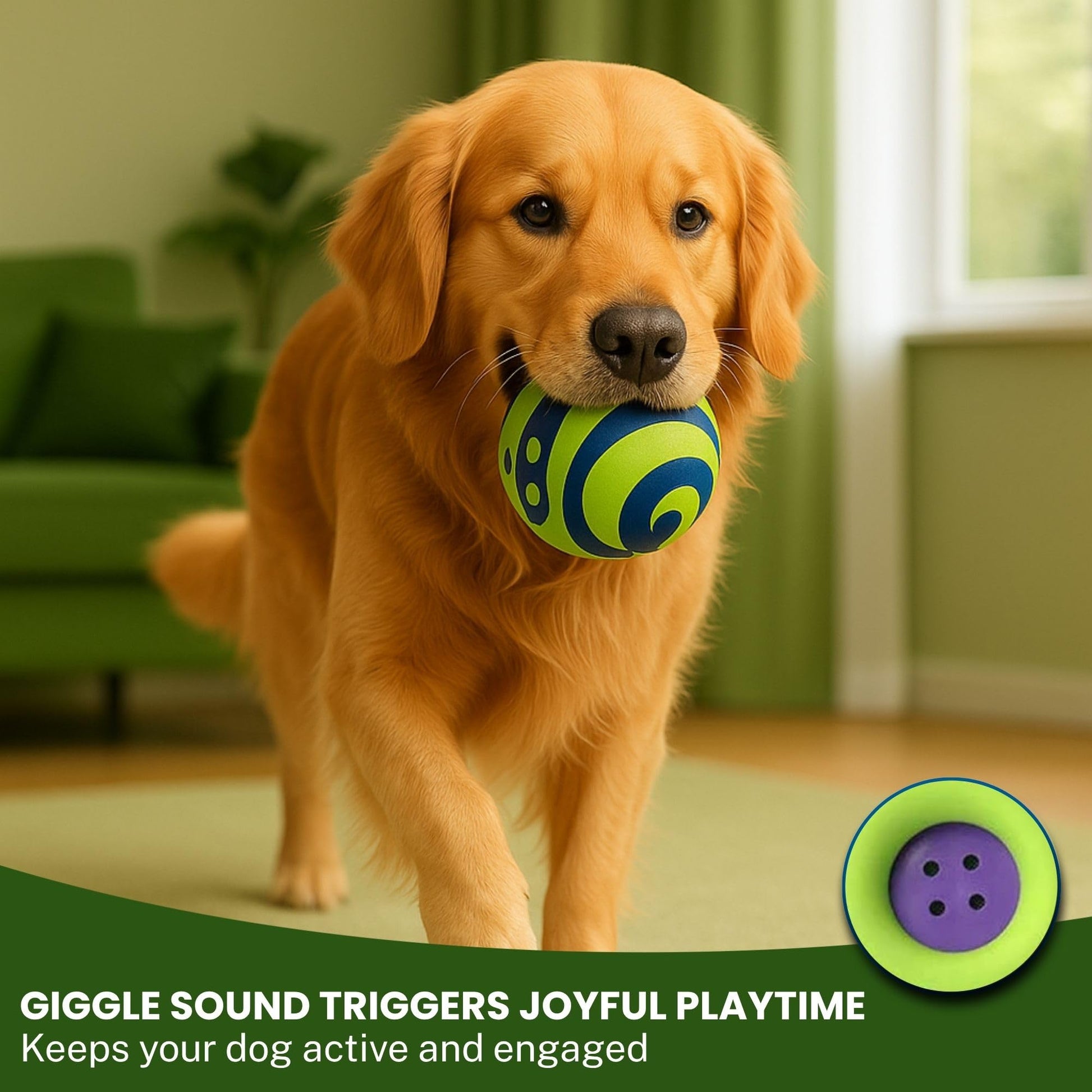 Dog Toy Ball for Dogs with Fun Giggle Sounds - Bouncing Ball for Indoor & Outdoor Play - Richpet StoreRichpet Store