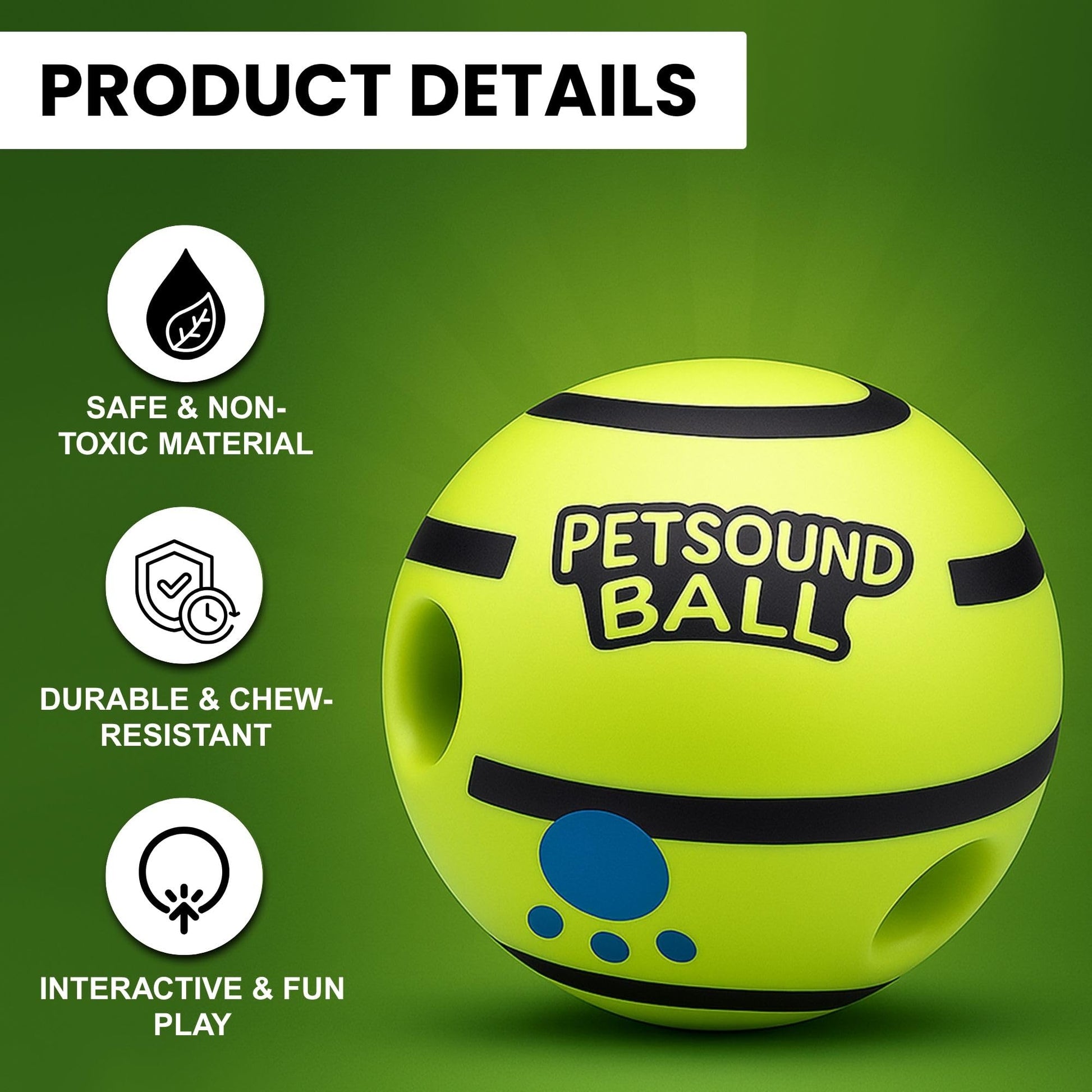 Dog Toy Ball for Dogs with Fun Giggle Sounds - Bouncing Ball for Indoor & Outdoor Play - Richpet StoreRichpet Store