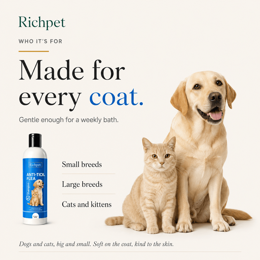 Happie Fur™ · Anti Tick Puppy-safe Shampoo with Bath Scrubber - Richpet StoreRichpet Store