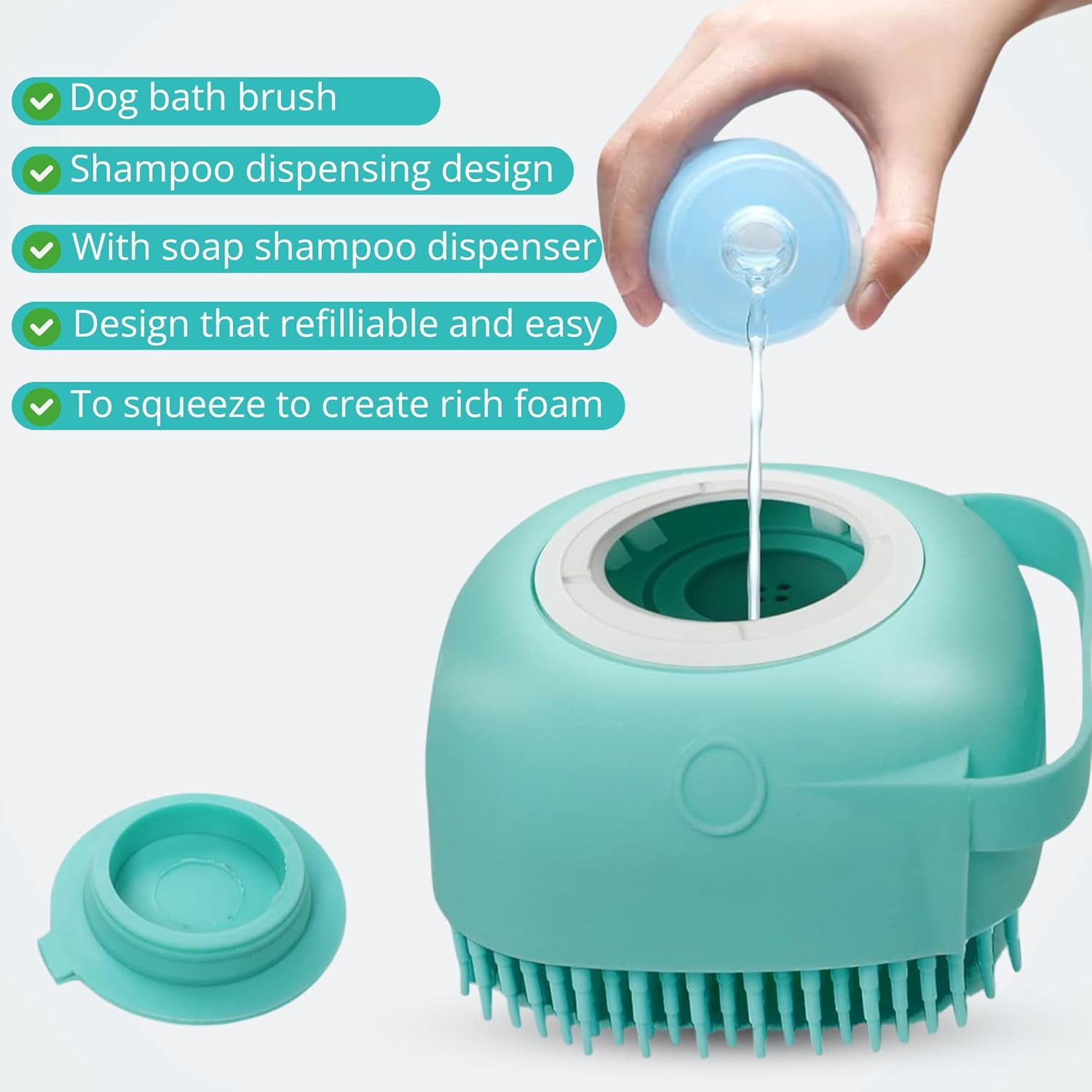 Richpet Dog Bath Brush with Shampoo Dispenser – Soft Silicone Grooming & Massage Brush - Richpet StoreRichpet Store