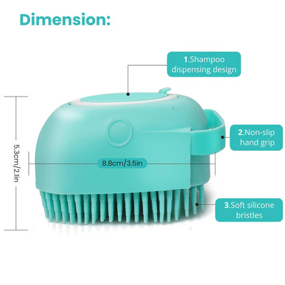 Richpet Dog Bath Brush with Shampoo Dispenser – Soft Silicone Grooming & Massage Brush - Richpet StoreRichpet Store