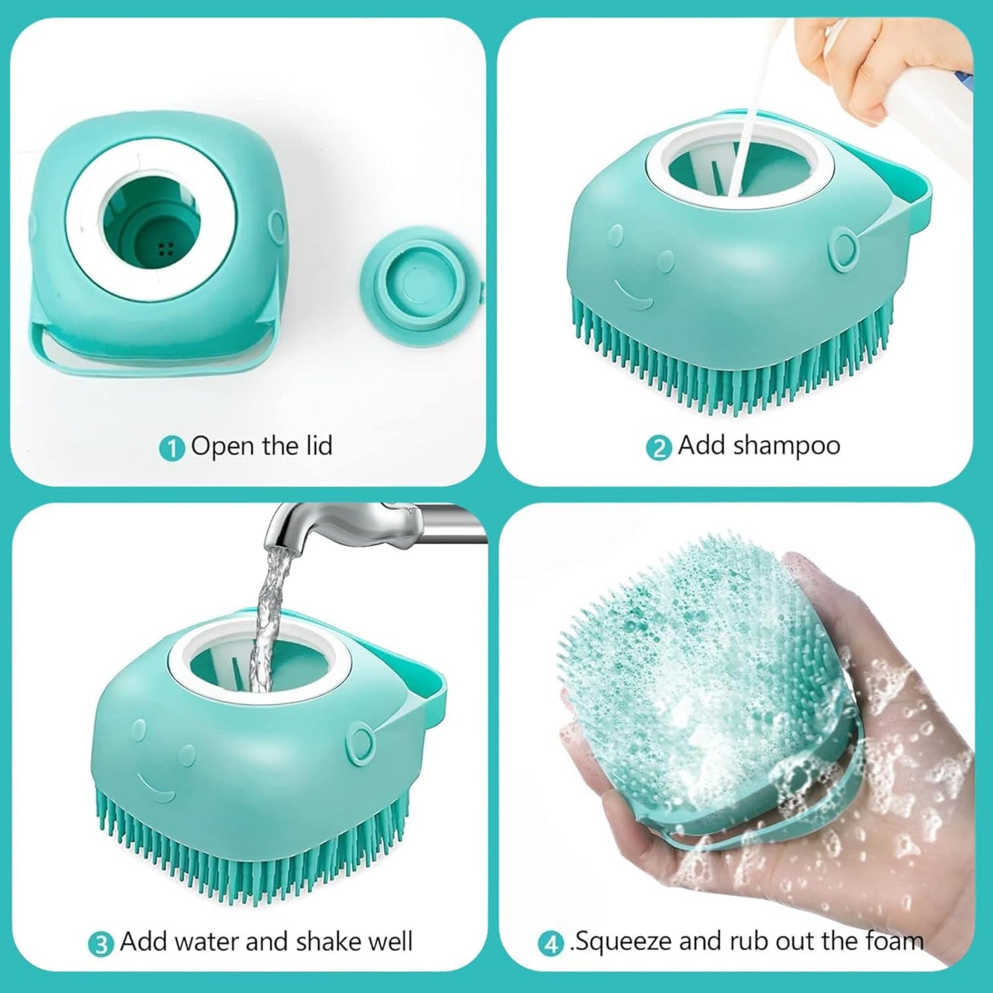 Richpet Dog Bath Brush with Shampoo Dispenser – Soft Silicone Grooming & Massage Brush - Richpet StoreRichpet Store