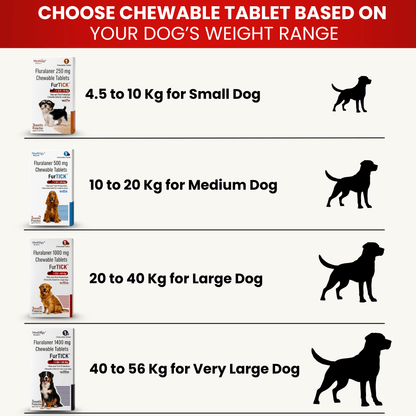 Richpet Fluralaner 1000mg Flea & Tick Chewable Tablets for Large Dogs (20kg - 40kg) - Richpet StoreRichpet Store