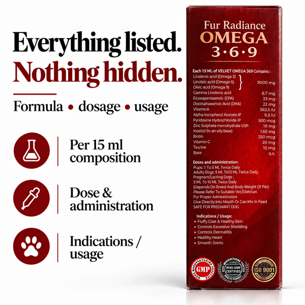 Richpet Fur Radiance Omega 3-6-9 for Dogs & Cats, Skin & Coat Oil with EPA & DHA (220ml) - Richpet StoreRichpet Store