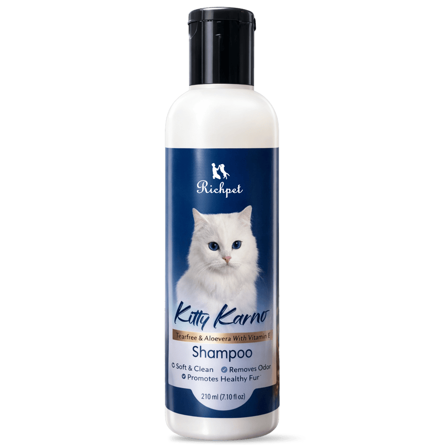 Richpet Kitty Karno Cat Shampoo | Tea Tree & Aloe Vera with Vitamin E | Removes Dryness & Itchiness for a Fresh, Clean Coat (300ml) - Richpet StoreRichpet Store