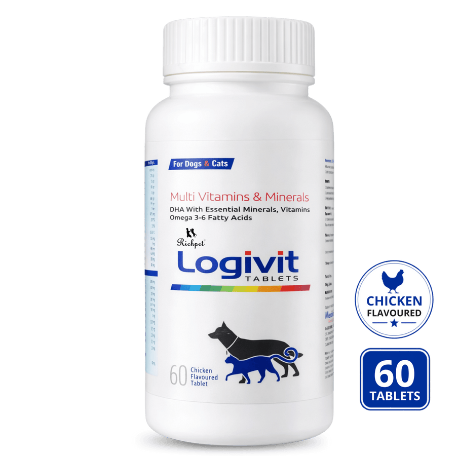 Richpet Logivit Dog Multivitamin Tablets with Chicken Flavour (60-Tablets) - Richpet StoreRichpet Store