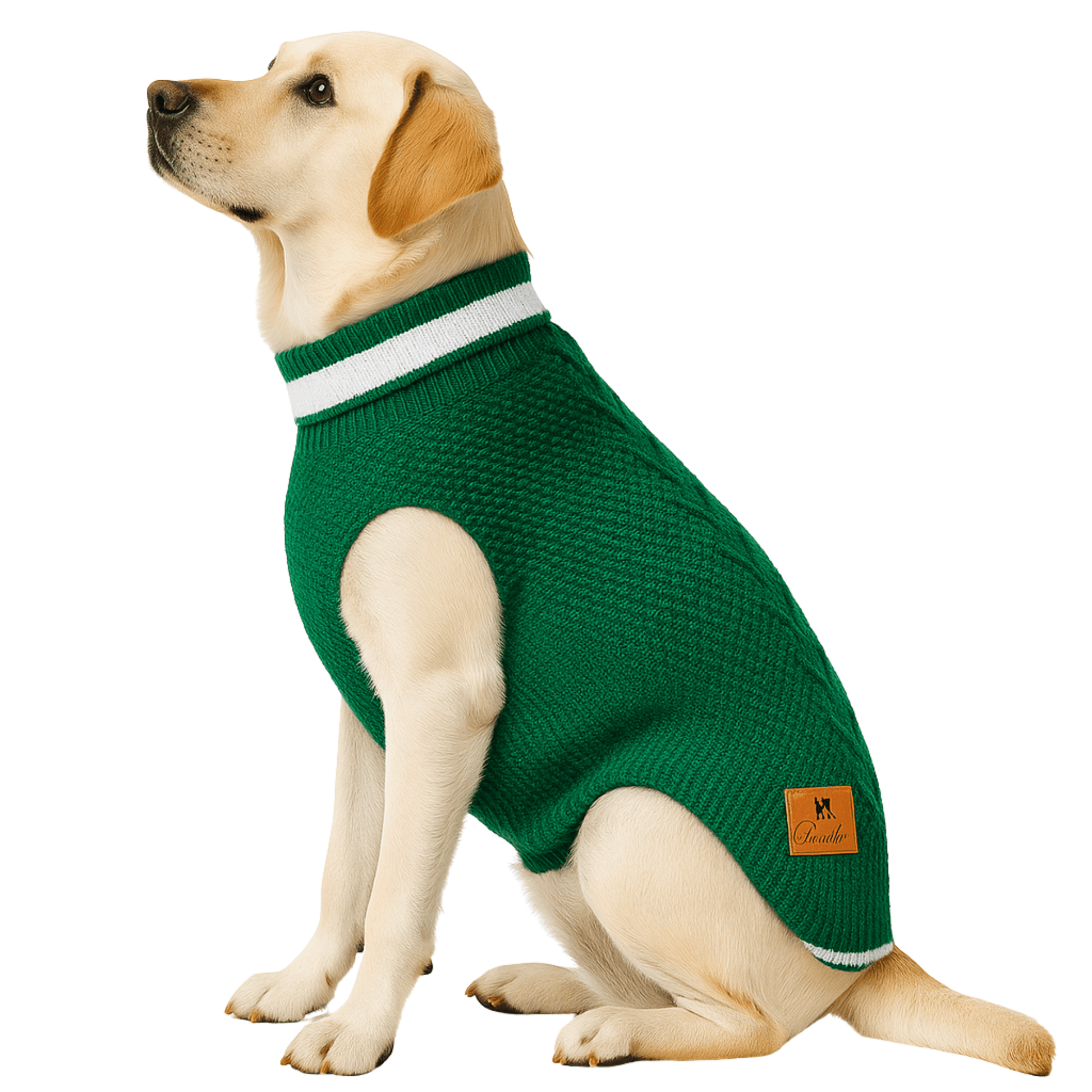 Richpet Soft & Stretchable Dog Sweater (Green) - Warm, Cozy Turtleneck Winter Knit Pullover - Richpet StoreRichpet Store