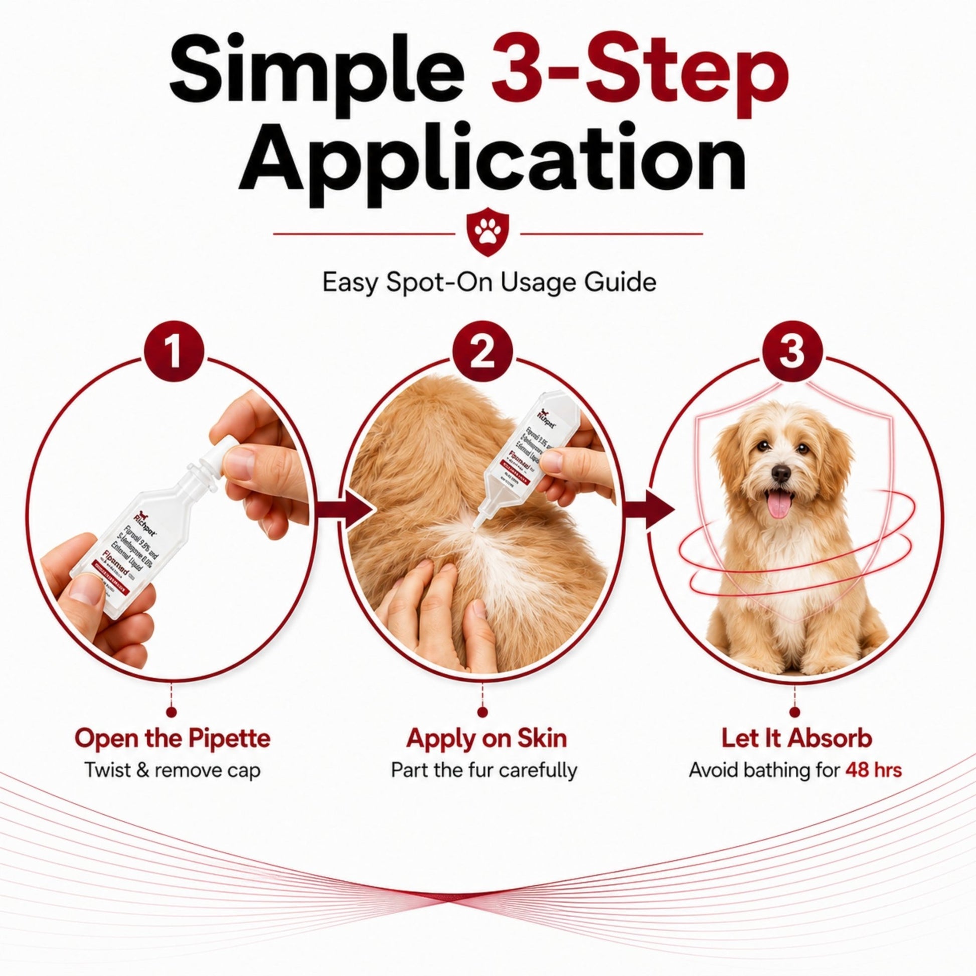 Richpet Spot On for Dogs (0 - 10 kg), Monthly Flea Tick Treatment, Topical Parasite Protection - Richpet StoreRichpet Store