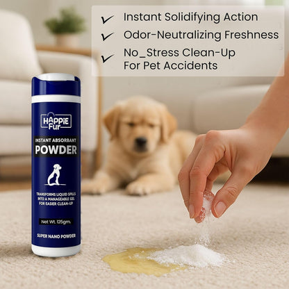 Richpet Super Nano Urine Absorbent Powder (125g) – Instantly Solidifies Pet Urine, Vomit & Diarrhea for Quick, Odor - Free Cleanup on Multiple Surfaces - Richpet StoreRichpet Store